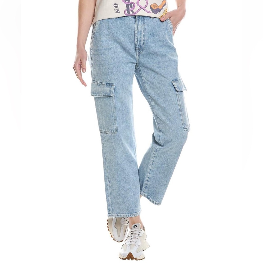 7 For All Mankind Women's Logan Cargo Jeans in Airwave Sz 27
